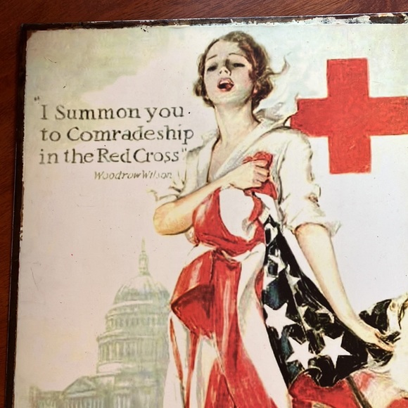 Vintage-look metal wall hanging from Hobby Lobby of WW1 Red Cross poster - Picture 14 of 16